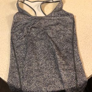 Lulu lemon tank racer back black & white speckled